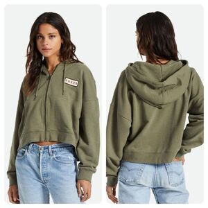 NWOT Brixton Movement Zip Cropped Hoodie L